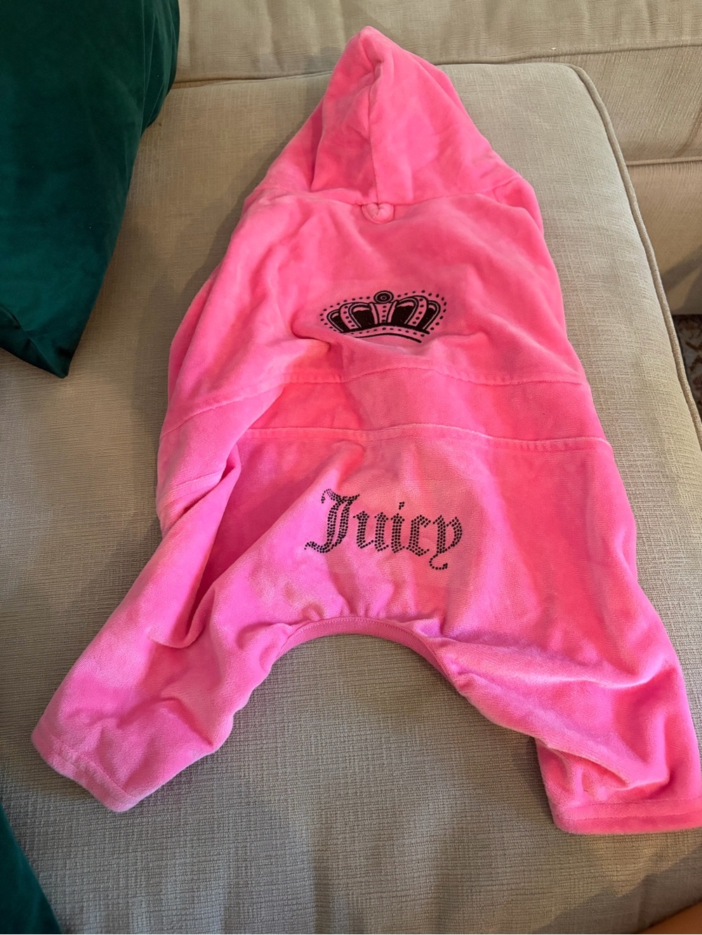 Juicy Couture Hot Pink Studded Crown Dog Hoodie